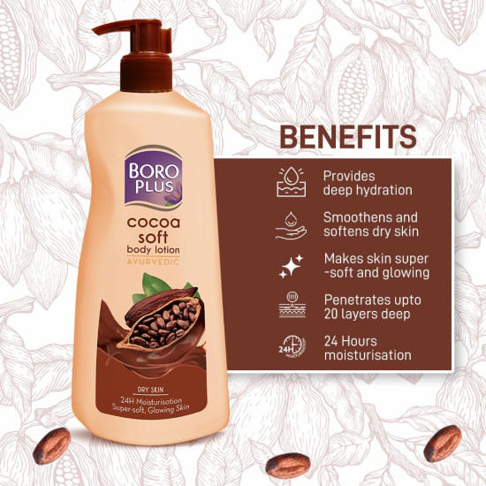 BOROPLUS Cocoa Soft Body Lotion - 24 Hour Moisturization