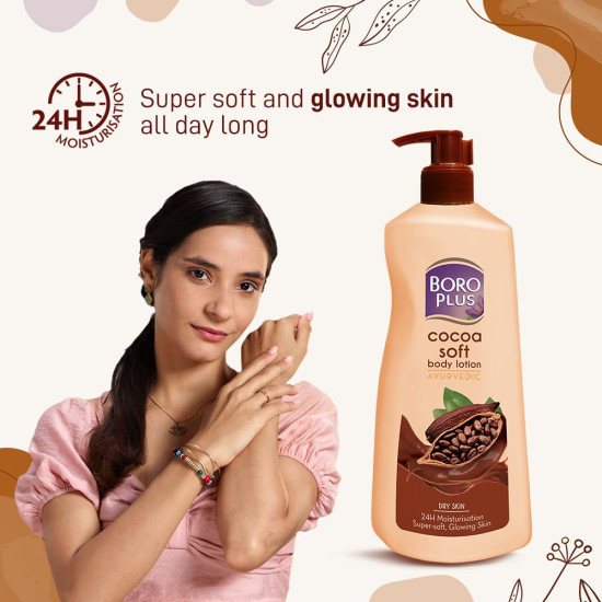 BOROPLUS Cocoa Soft Body Lotion - 24 Hour Moisturization