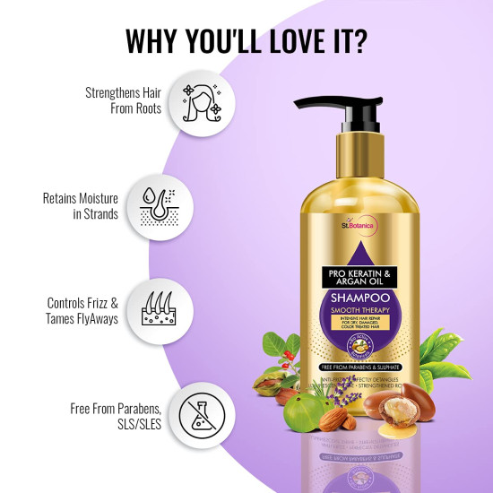 St.Botanica Pro Keratin & Argan Shampoo - Smooth & Hydrate Hair