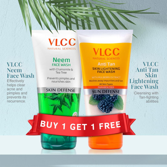 VLCC Neem & Anti Tan Face Wash - Dual Action Cleanser VLCC Neem & Anti Tan Face Wash - Dual Action Cleanser
