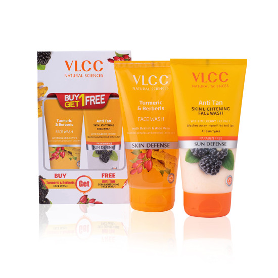 VLCC Turmeric & Berberis Face Wash - Anti Tan Skin Lightening - 150ml X 2