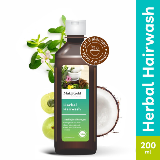 Axiom Muktigold Herbal Hairwash 200ml(Pack of 4) -Amla, Reetha, Shikakai, Bhringraj Premium, Herbal, Natural & Ayurvedic Shampoo SLS & Paraben Free