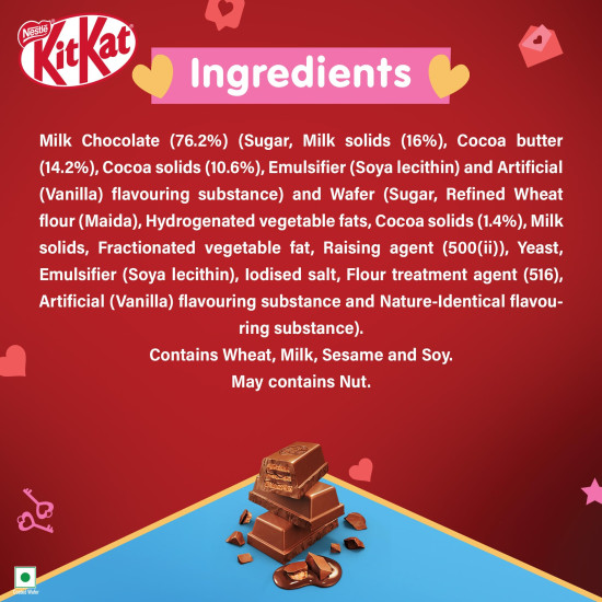 Nestle KitKat Rich Chocolate Coated Wafer - Valentine's Day Card Pack Edition