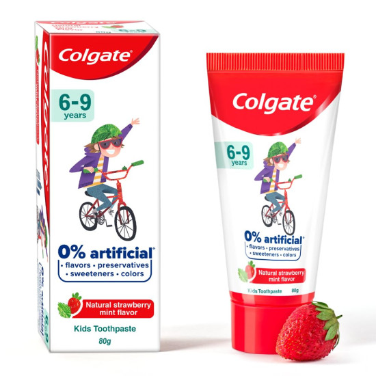 Colgate Kids Toothpaste - Natural Strawberry Mint - 0% Artificial Ingredients