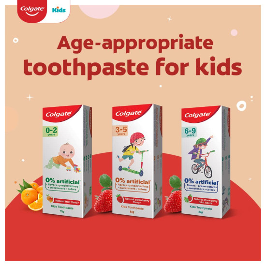 Colgate Kids Toothpaste - Natural Strawberry Mint - 0% Artificial Ingredients