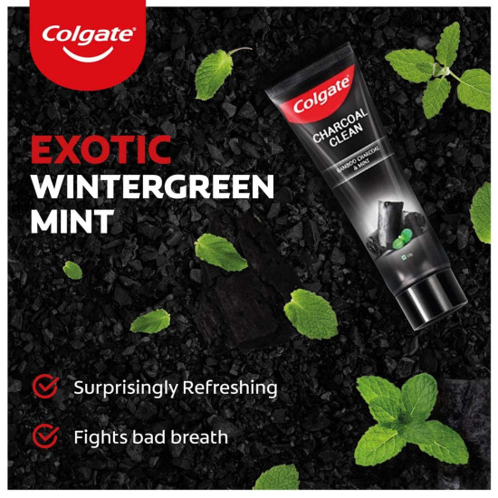 Colgate Charcoal Clean Toothpaste 120g - Deep Clean with Bamboo Charcoal & Wintergreen Mint