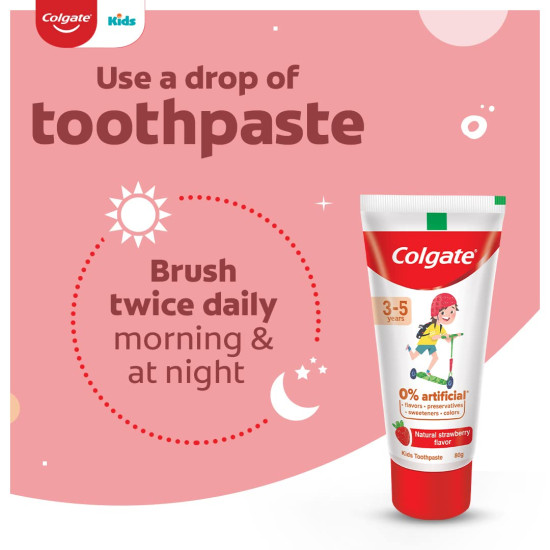 Colgate Toothpaste for Kids (3-5 years) - Natural Strawberry Flavour