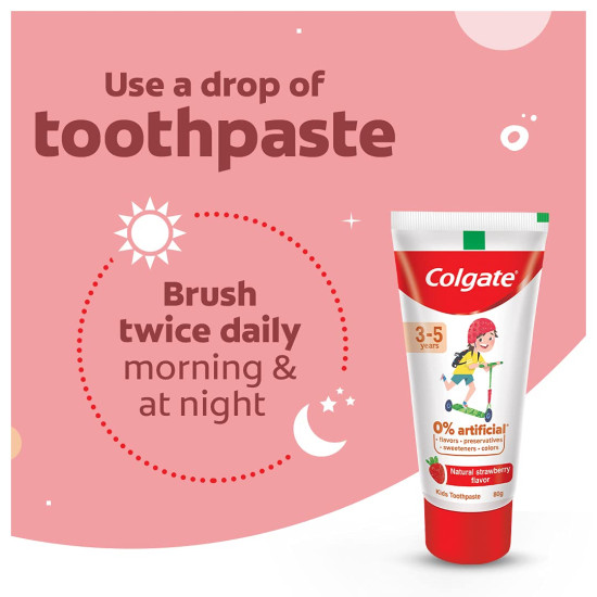 Colgate Toothpaste for Kids (3-5 years) - Natural Strawberry Flavour