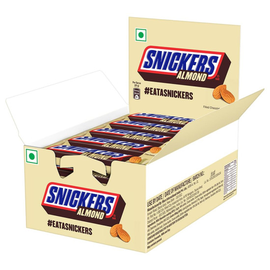 Snickers Almond Filled Chocolates - 45g Bar (Pack of 15) - Premium Snack Delight