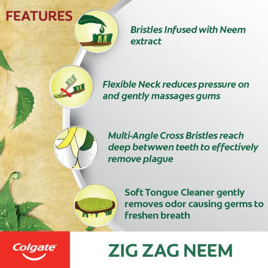 Colgate Swarna Vedshakti Toothpaste with ZigZag Neem Toothbrush - Natural Oral Care Colgate Swarna Vedshakti Toothpaste with ZigZag Neem Toothbrush - Natural Oral Care