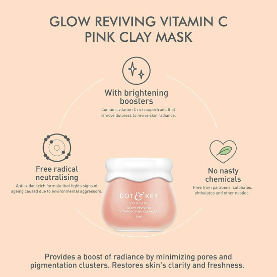 Dot & Key Glow Reviving Vitamin C Pink Clay Mask - Radiant Skin Solution