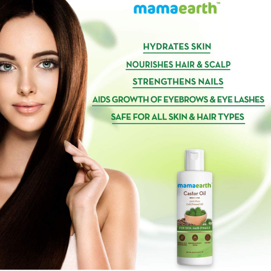 Mamaearth 100% Pure Castor Oil - Supports Hair Growth & Skin Hydration