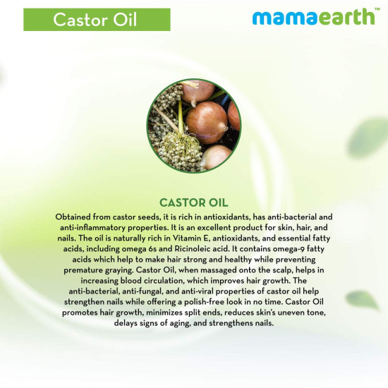 Mamaearth 100% Pure Castor Oil - Supports Hair Growth & Skin Hydration