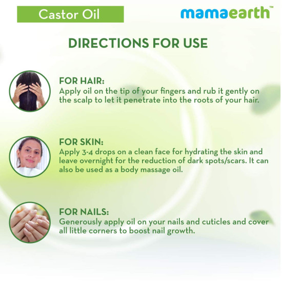 Mamaearth 100% Pure Castor Oil - Supports Hair Growth & Skin Hydration