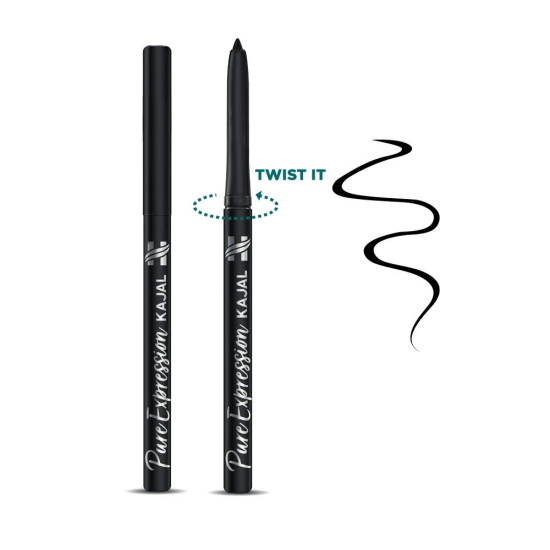 Himalaya Pure Expression Kajal Black - Matte Finish, Waterproof & Smudge Proof