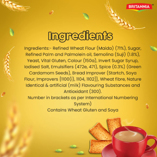 Britannia Rusk Toastea Premium Bake - Aromatic Elaichi Infusion