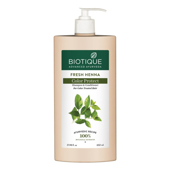Biotique Bio Henna Leaf Fresh Texture Shampoo and Conditioner - Smoothes Hair Texture
