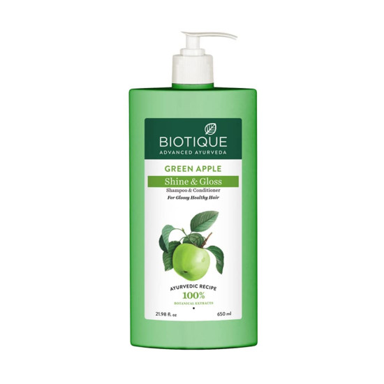 Biotique Green Apple Shine & Gloss Shampoo & Conditioner - Promotes Healthy, Shiny Hair