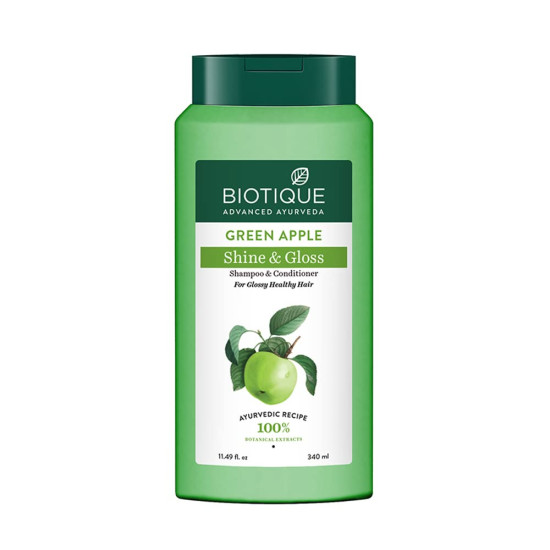 Biotique Green Apple Shine & Gloss Shampoo & Conditioner - Promotes Healthy, Shiny Hair