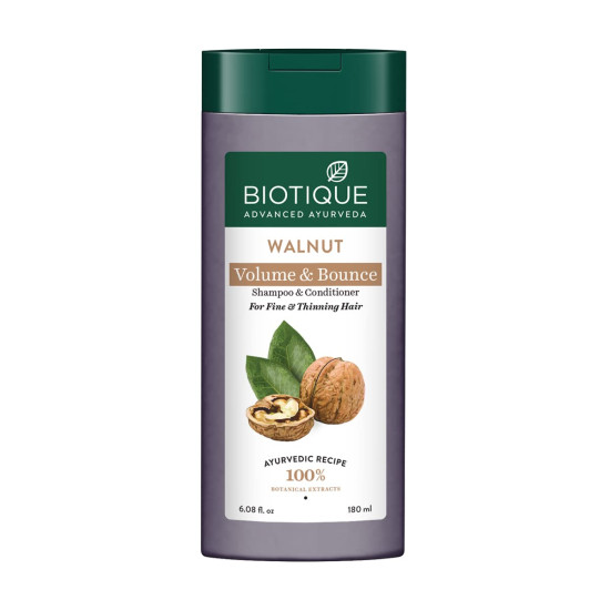 Biotique Bio Walnut Volume and Bounce Shampoo and Conditioner - Volumizing for Fine Hair