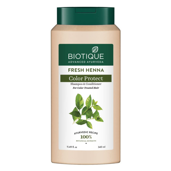 Biotique Fresh Henna Color Protect Shampoo & Conditioner - 340ml for Vibrant Hair