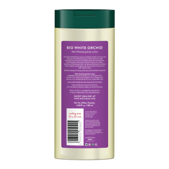 Biotique White Orchid Brightening Body Lotion - Extra Radiance for Normal Skin