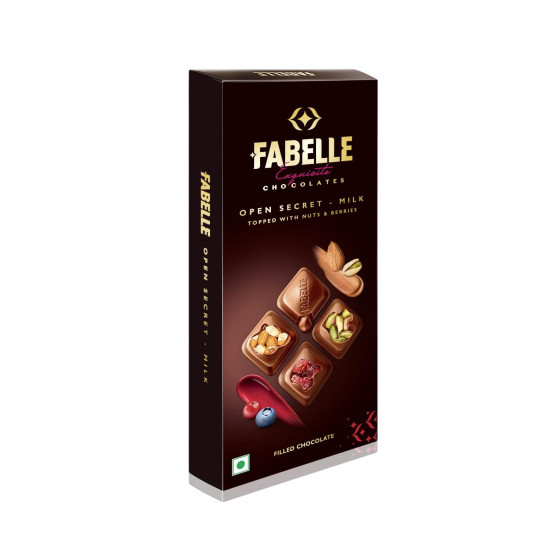 Fabelle Open Secret Milk Chocolate Bar - Luxury with Nuts & Berries Fabelle Open Secret Milk Chocolate Bar - Luxury with Nuts & Berries