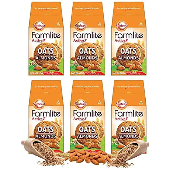 Sunfeast Farmlite Oats and Almonds Bundle Pack, 900 g - Healthy Snack Choice