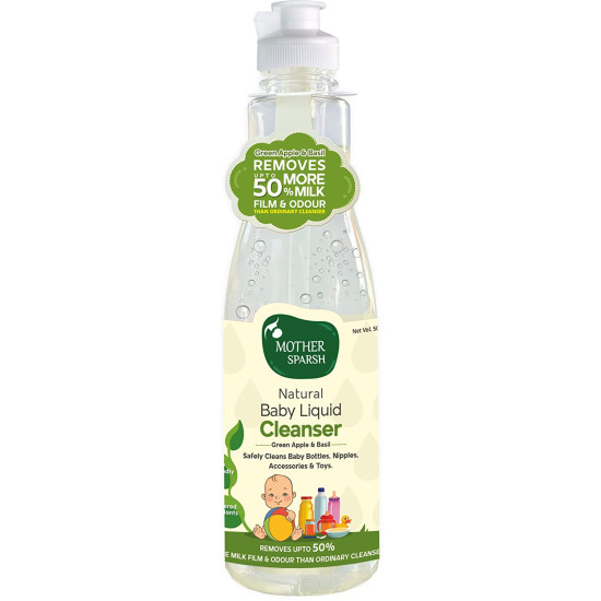 Mother Sparsh Plant Powered Natural Baby Liquid Cleanser - Basil & Green Apple Extract Mother Sparsh Plant Powered Natural Baby Liquid Cleanser - Basil & Green Apple Extract