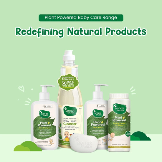 Mother Sparsh Plant Powered Natural Baby Liquid Cleanser - Basil & Green Apple Extract Mother Sparsh Plant Powered Natural Baby Liquid Cleanser - Basil & Green Apple Extract