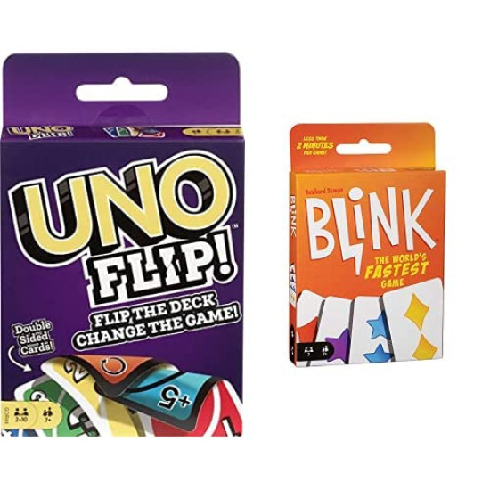Mattel Games Uno Flip Side & Blink - Exciting Card Games for Kids