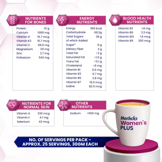 Horlicks Women's Plus Caramel Refill 750g - Health Drink for Women