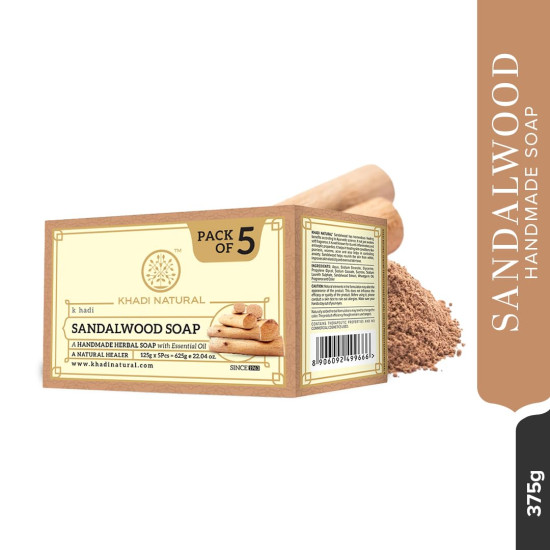 Khadi Natural Sandalwood Soap - Handmade Herbal Soap for Hydrated Skin Khadi Natural Sandalwood Soap - Handmade Herbal Soap for Hydrated Skin