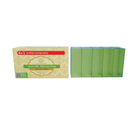 KHADI NATURAL Ayurvedic Aloevera Soap - Super Saver Pack 4+1