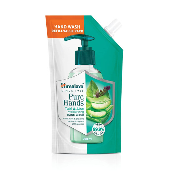 Himalaya Pure Hands Moisturizing Tulsi and Aloe Hand Wash Refill - 750 ml