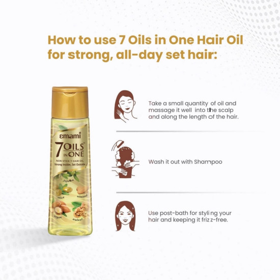 Emami 7 Oils In One Non-Sticky Hair Oil - 20x Stronger Hair