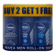 Nivea Roll On Deodorant for Men - Deep Impact, Cool Kick, Fresh Active