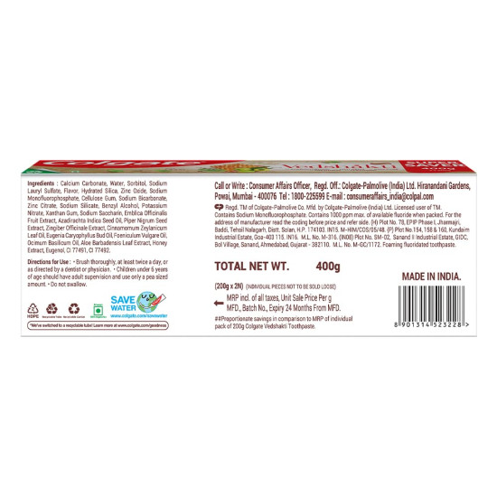 Colgate Vedshakti Toothpaste - Anti-Bacterial Paste for Whole Mouth Health