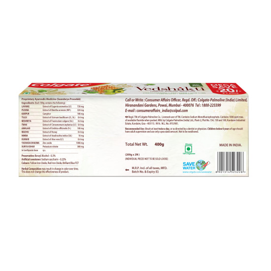 Colgate Vedshakti Toothpaste - Anti-Bacterial Paste for Whole Mouth Health