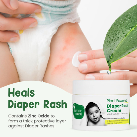 Mother Sparsh Plant Powered Natural Diaper Rash Cream for Babies - Dermatologically Tested