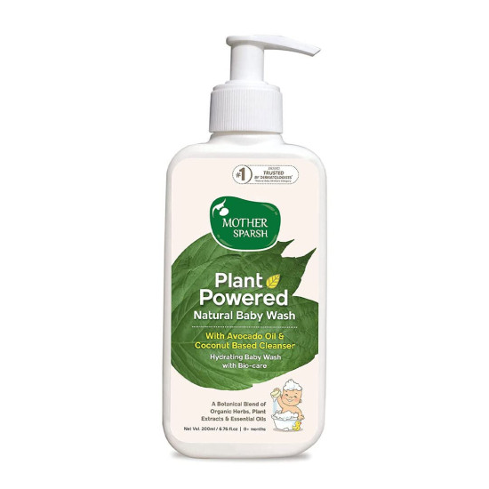 Mother Sparsh Plant Powered Natural Hydrating Baby Wash - Gentle Cleansing with Avocado & Coconut