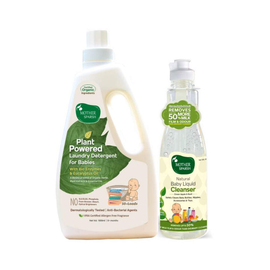 Mother Sparsh Plant Powered Baby Laundry Liquid Detergent & Cleanser - Safe and Non-Toxic