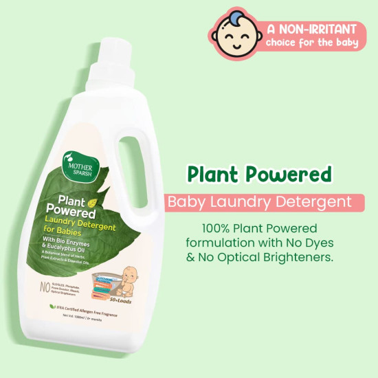 Mother Sparsh Plant Powered Baby Laundry Liquid Detergent & Cleanser - Safe and Non-Toxic