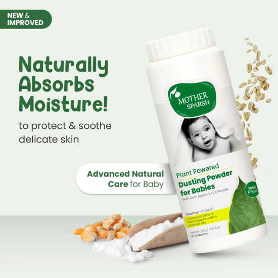 Mother Sparsh Plant Powered Talc Free Dusting Powder For Babies - Gentle & Safe Care