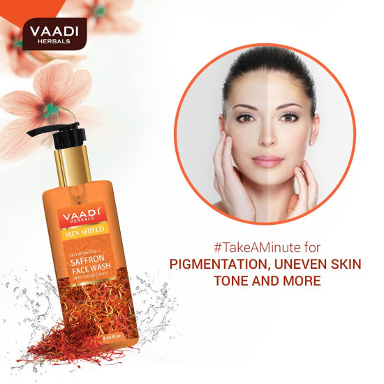 Vaadi Herbals Skin Whitening Saffron Face Wash - Sun Protection & Pigmentation Reduction