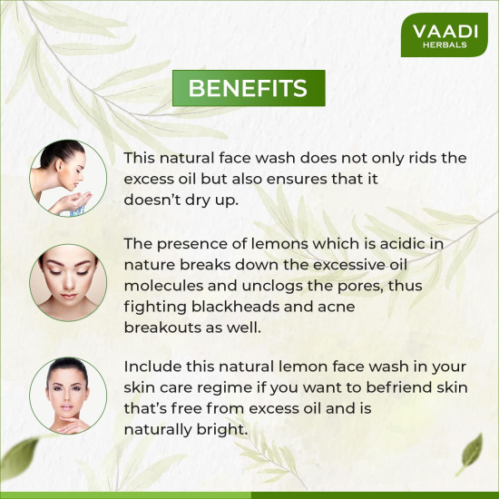 Vaadi Herbals Honey Lemon Face Wash - Reduce Oiliness & Fight Acne