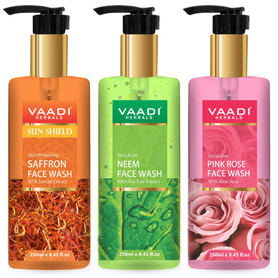 Vaadi Herbals Skin Whitening Face Wash - Saffron, Neem & Rose
