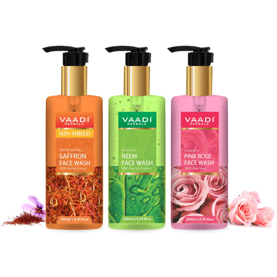 Vaadi Herbals Skin Whitening Face Wash - Saffron, Neem & Rose
