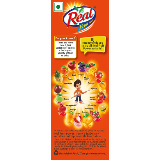 Real Apple Juice, 180 ml - Natural Sweetness and Nutrition