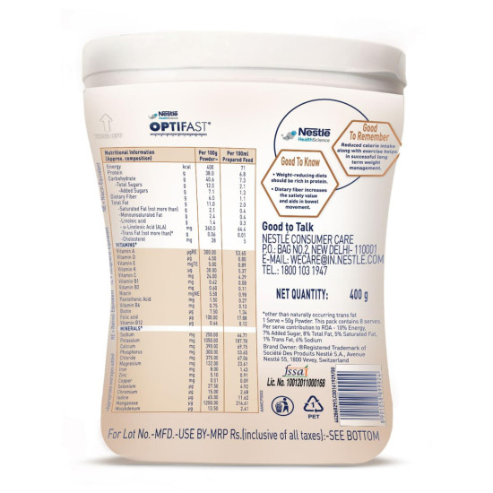 Nestle Optifast Weight Management Shake - Chocolate Flavour - Low GI Formula Nestle Optifast Weight Management Shake - Chocolate Flavour - Low GI Formula